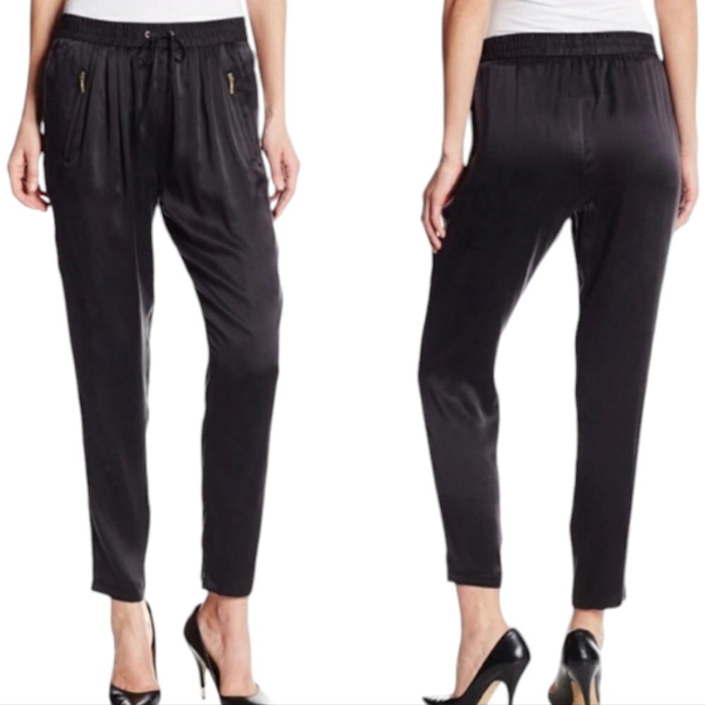 PAIGE Black Shani Drawstring Zipper Pocket Jogger Pants Women's Size Medium